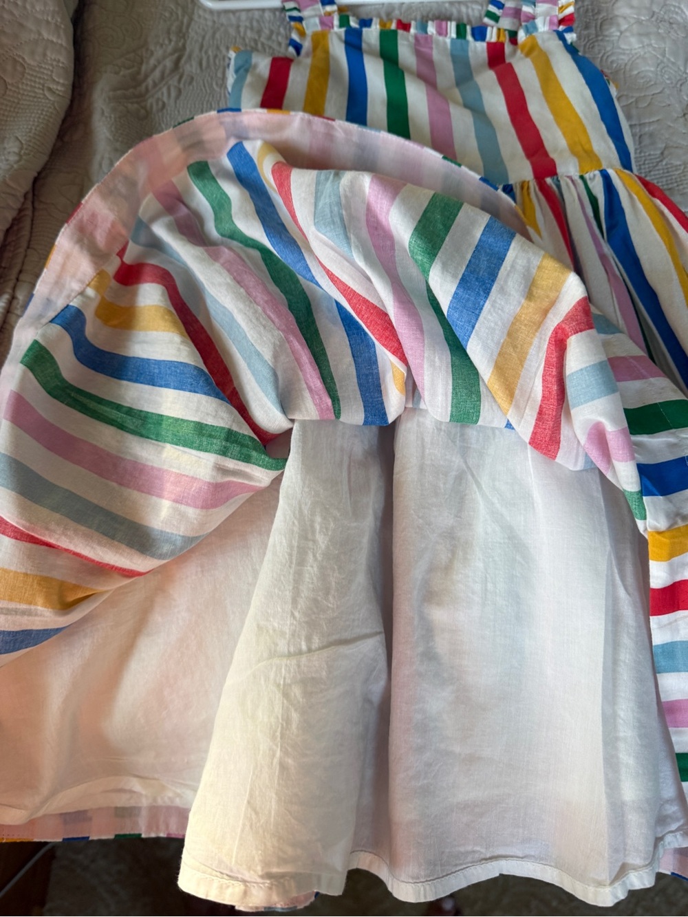 Mini Boden Luna Frill Strap Woven Striped Sun Dress, 7/8, MSRP $65 - Picture 9 of 12